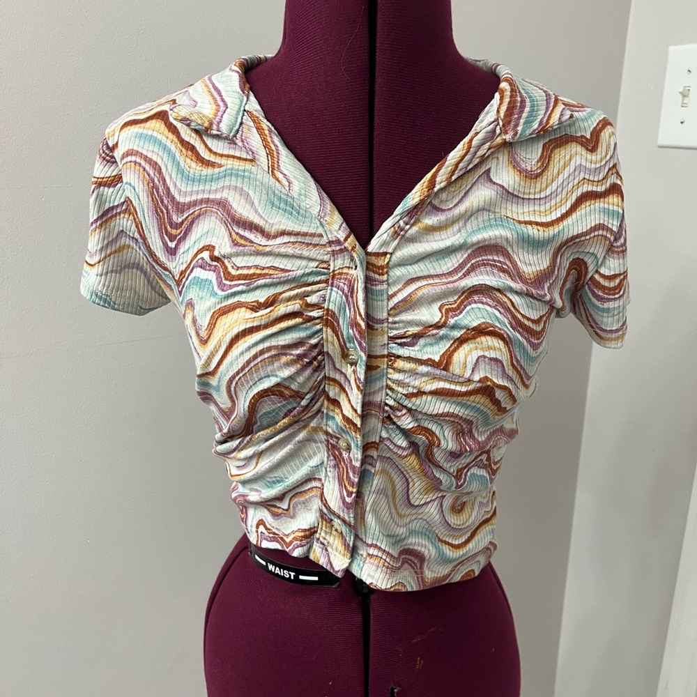 Multicolor Ruched Women's Top
